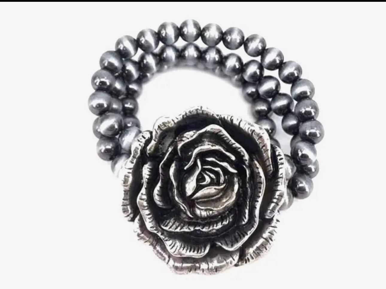 Stretch flower Navajo bracelet