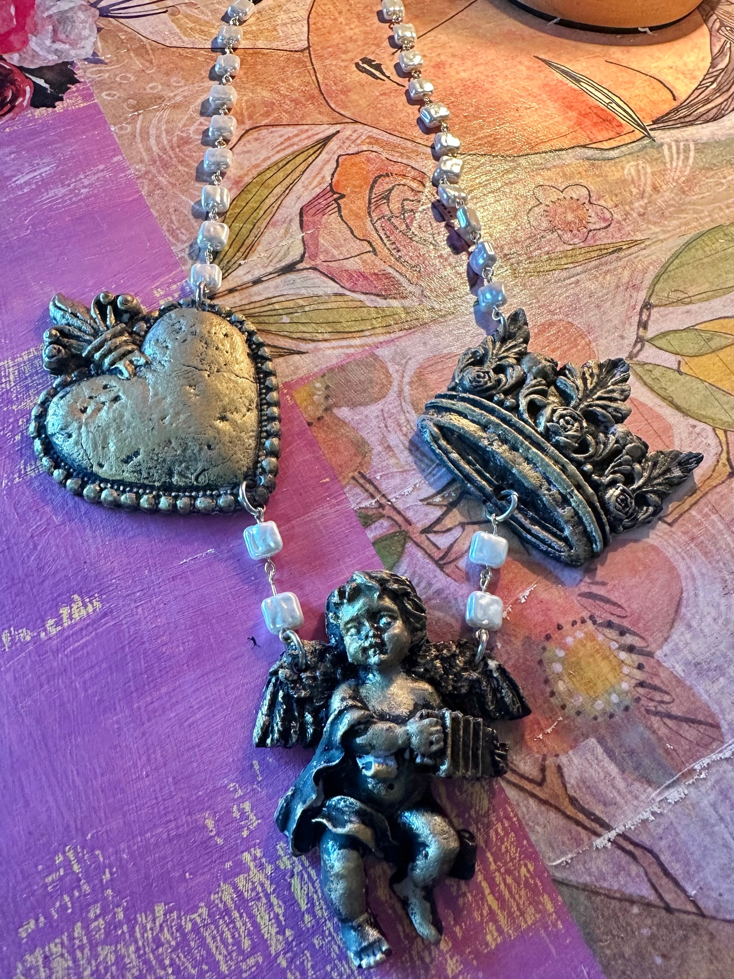 Heart and crown Necklace