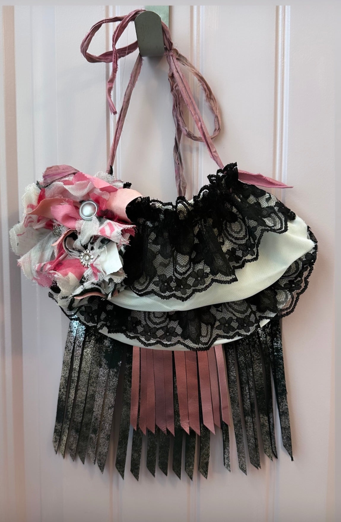 Leather and Lace Bib Necklace