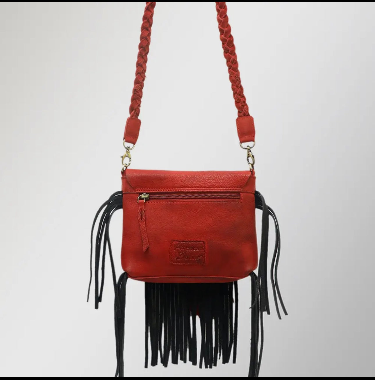 Boho Fringe Bag small Red