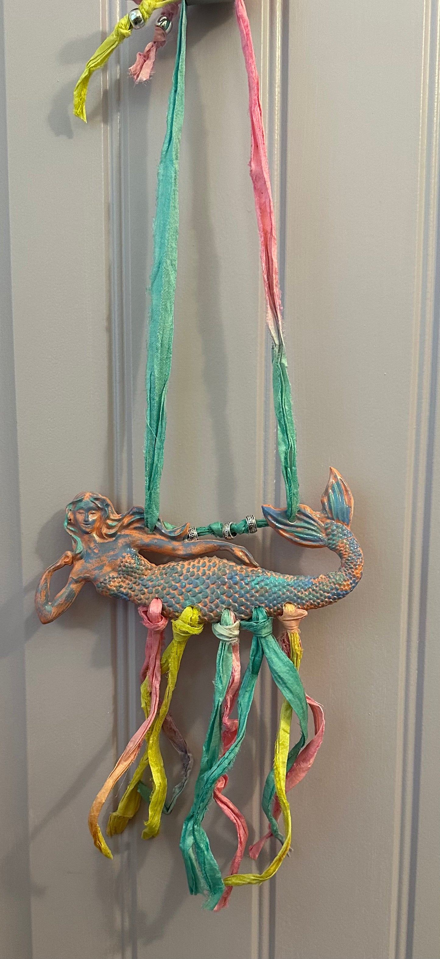 Vintage sari resin necklace