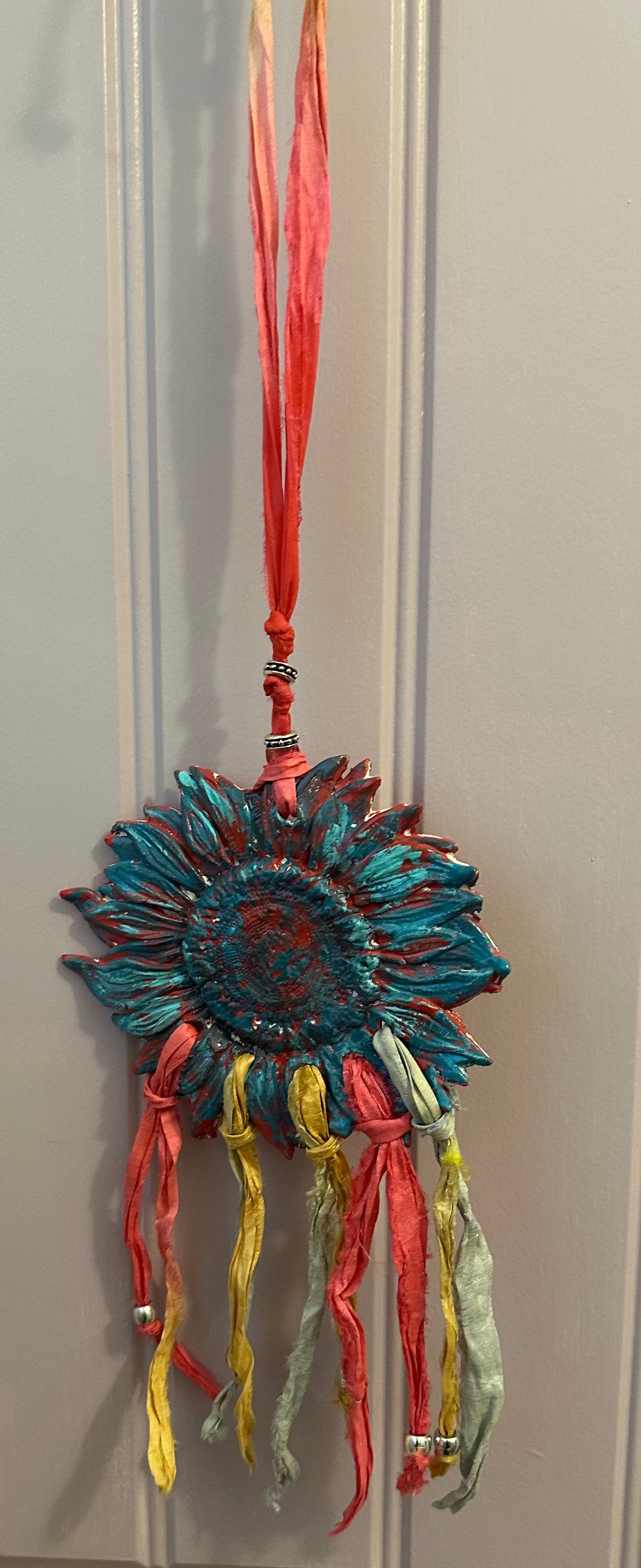 Vintage sari resin necklace