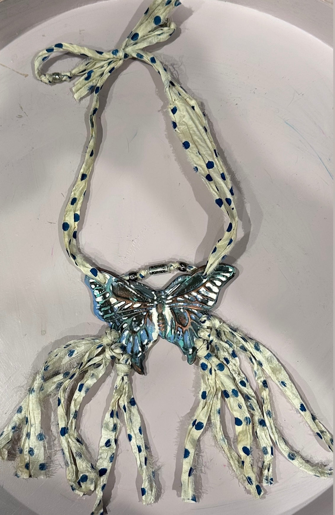 Boho Clay Butterfly choker