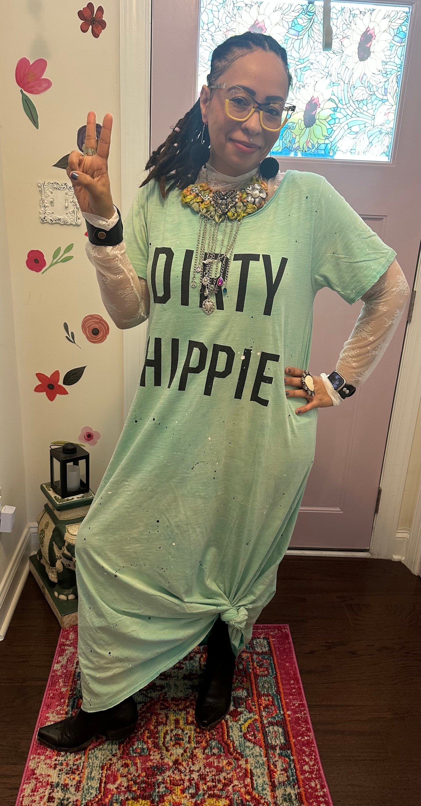 Jaded Gypsy Vintage Mint tee dress