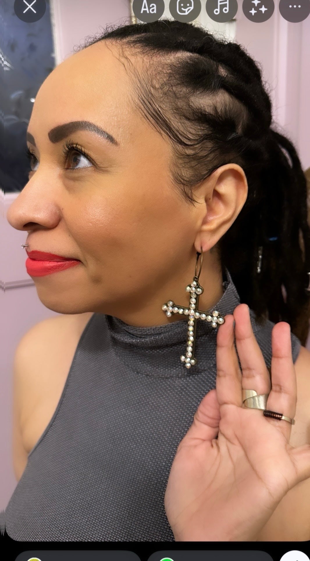 Bronze Cross Earrings
