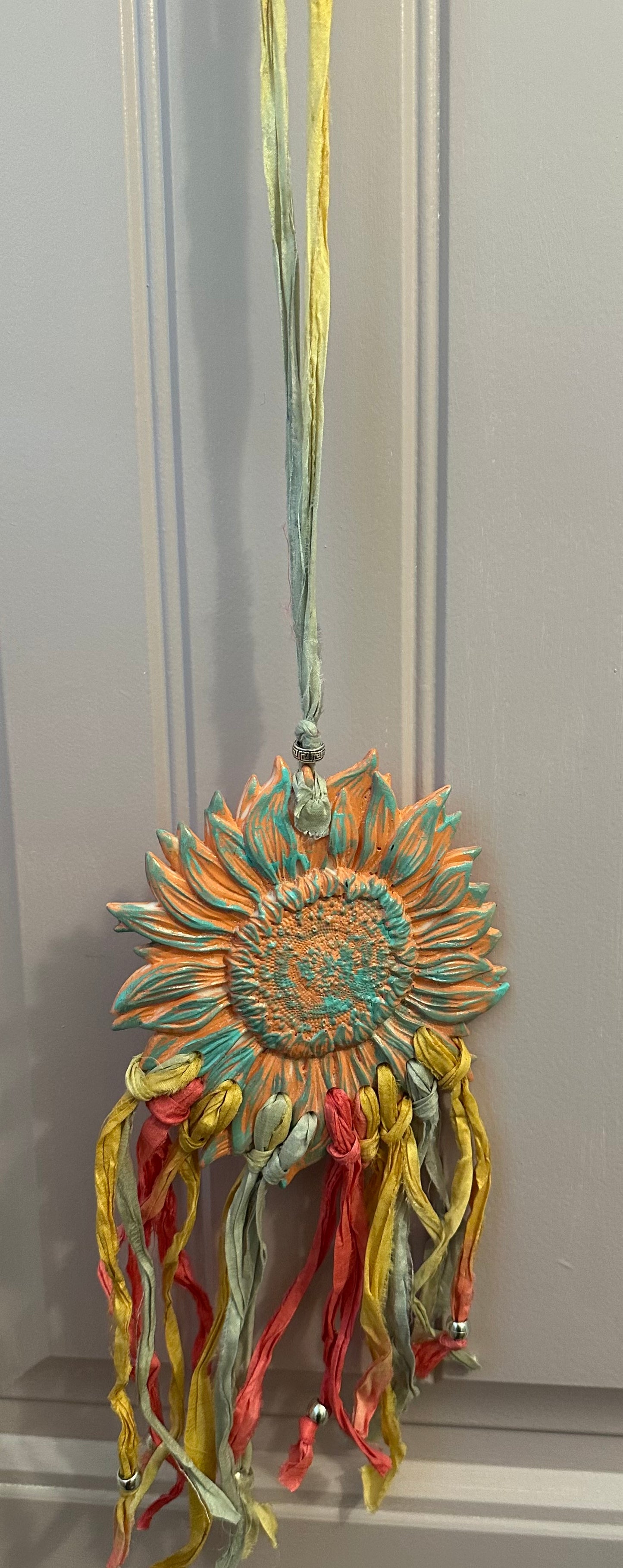 Vintage sari resin necklace