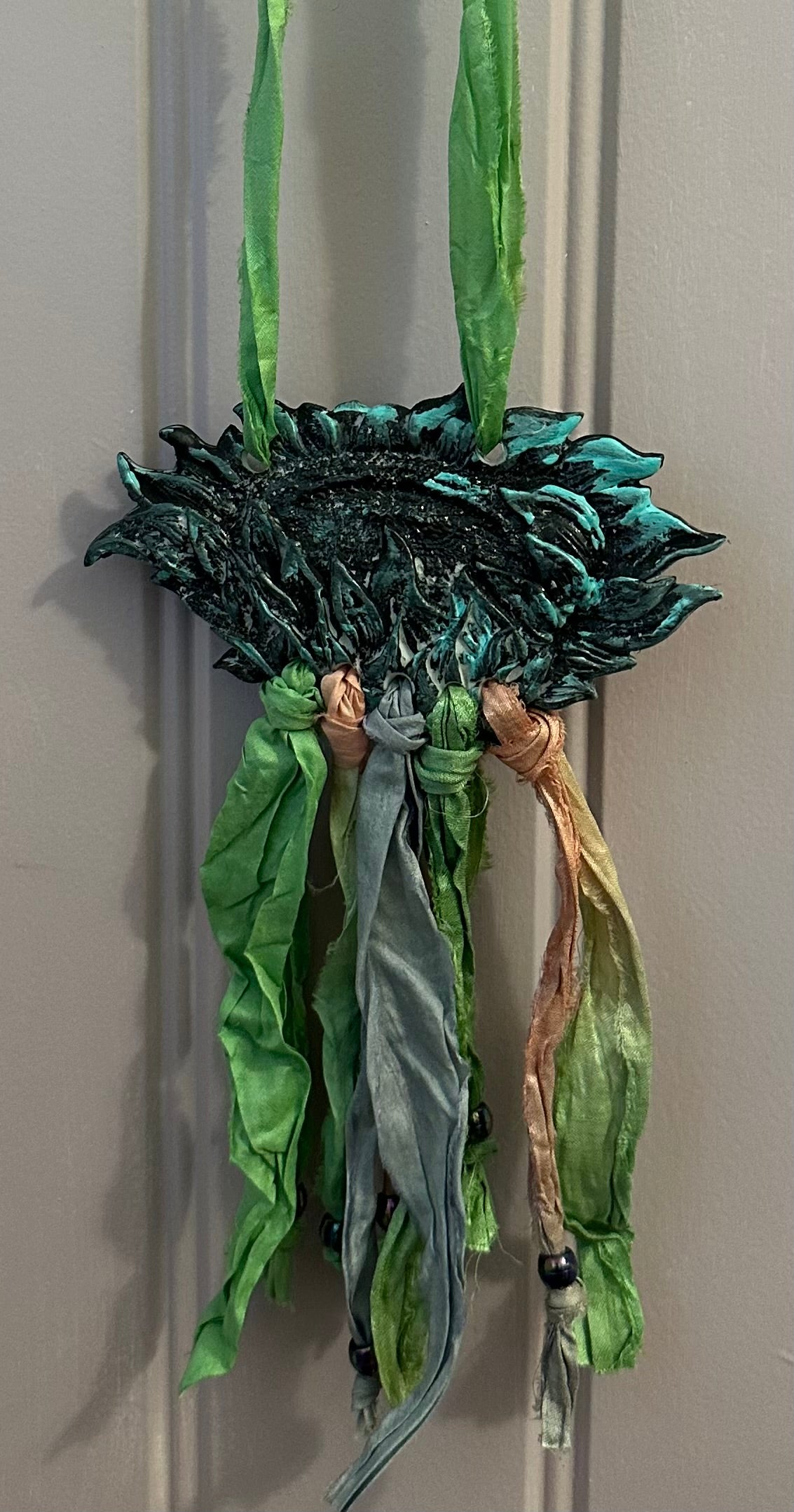 Vintage sari resin necklace