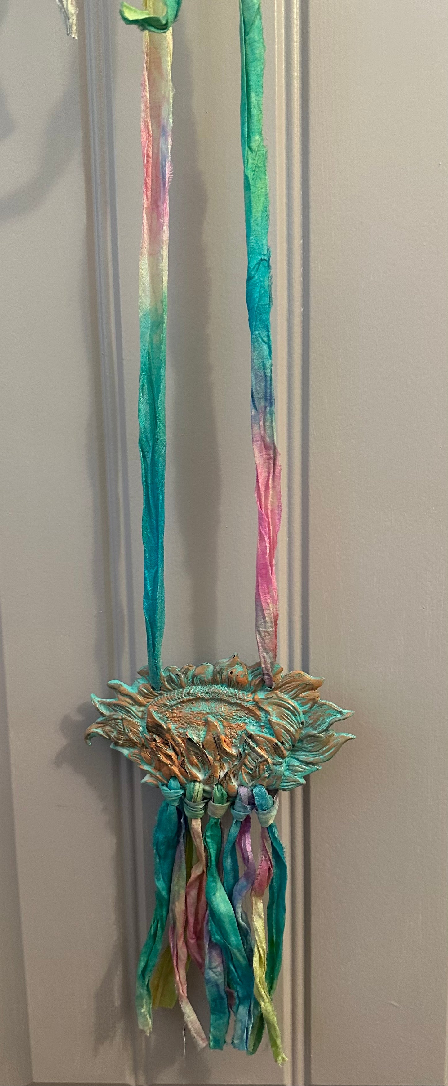 Vintage sari resin necklace
