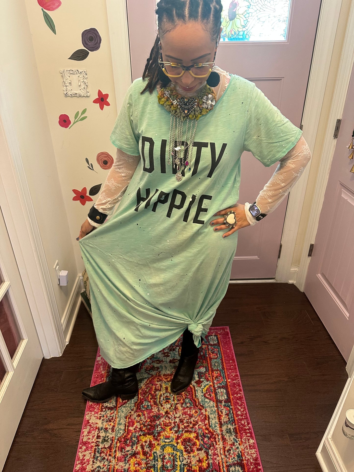 Jaded Gypsy Vintage Mint tee dress