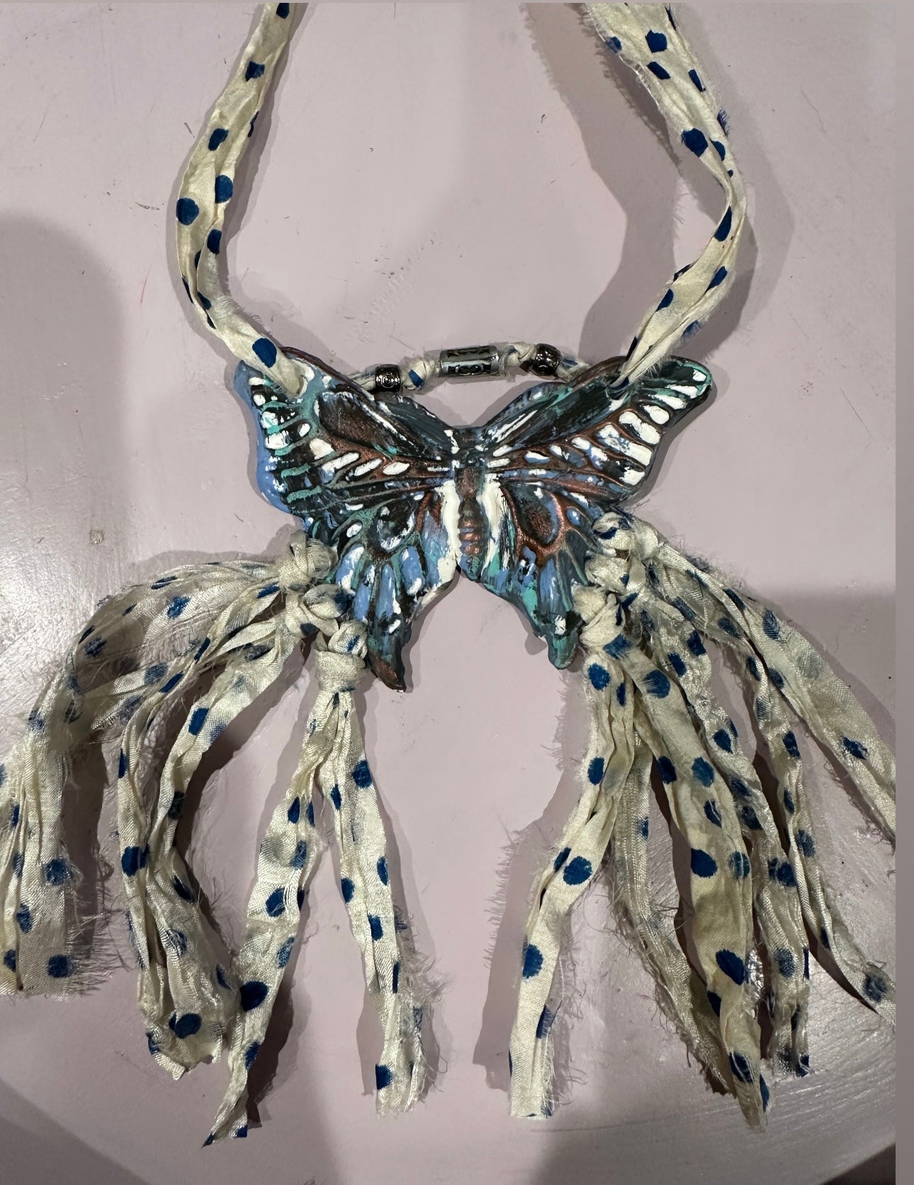 Boho Clay Butterfly choker