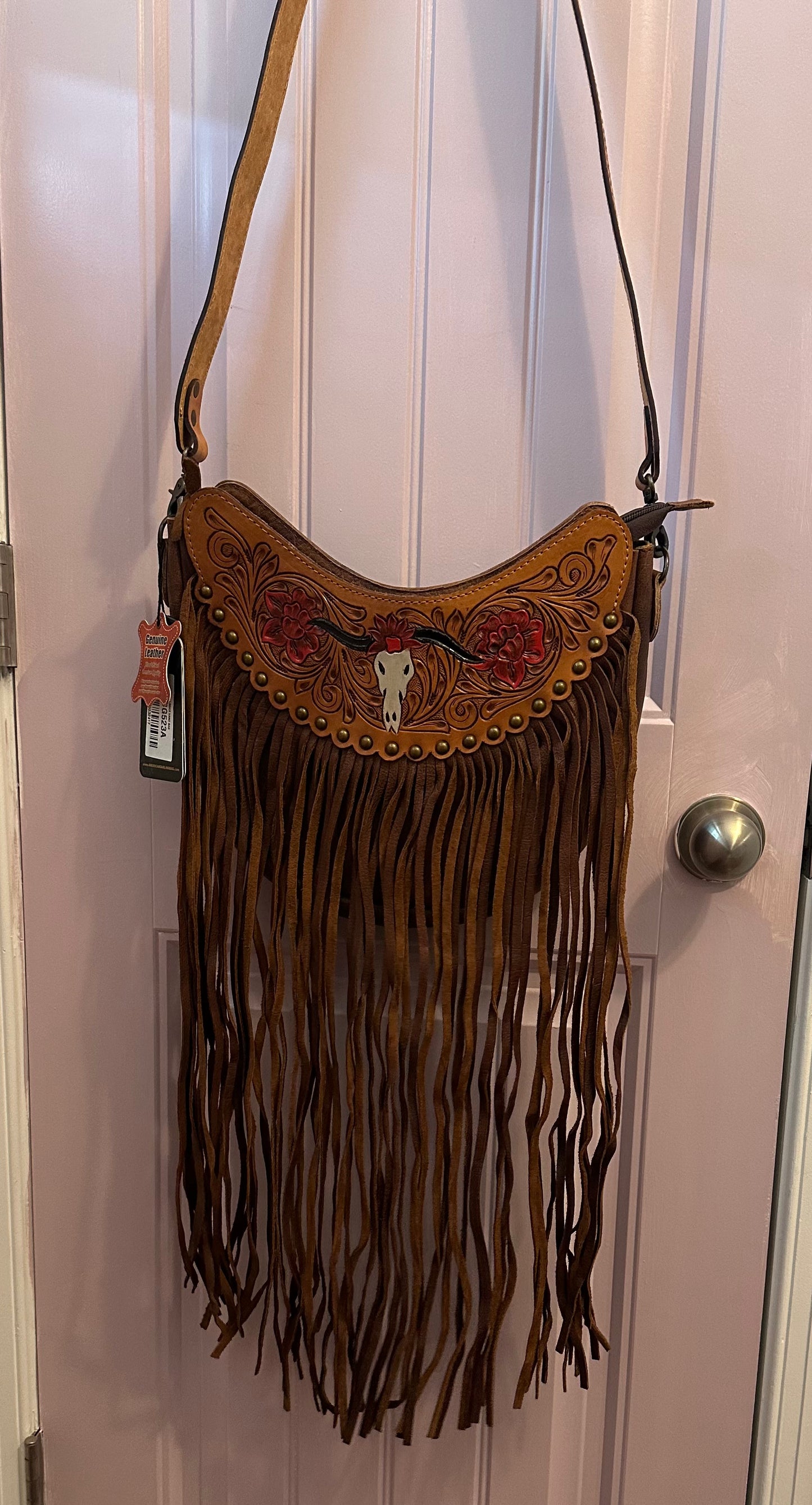 Boho Leather Fringe Bag