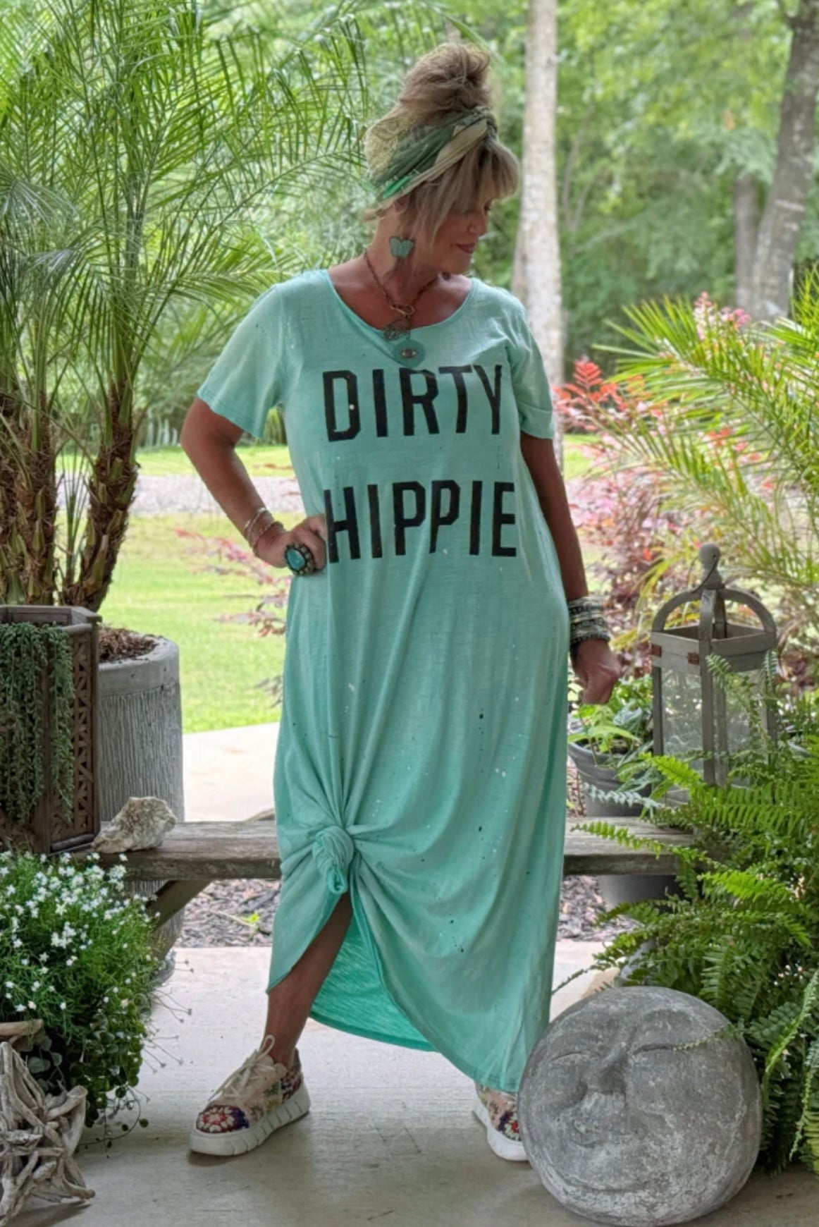 Jaded Gypsy Vintage Mint tee dress