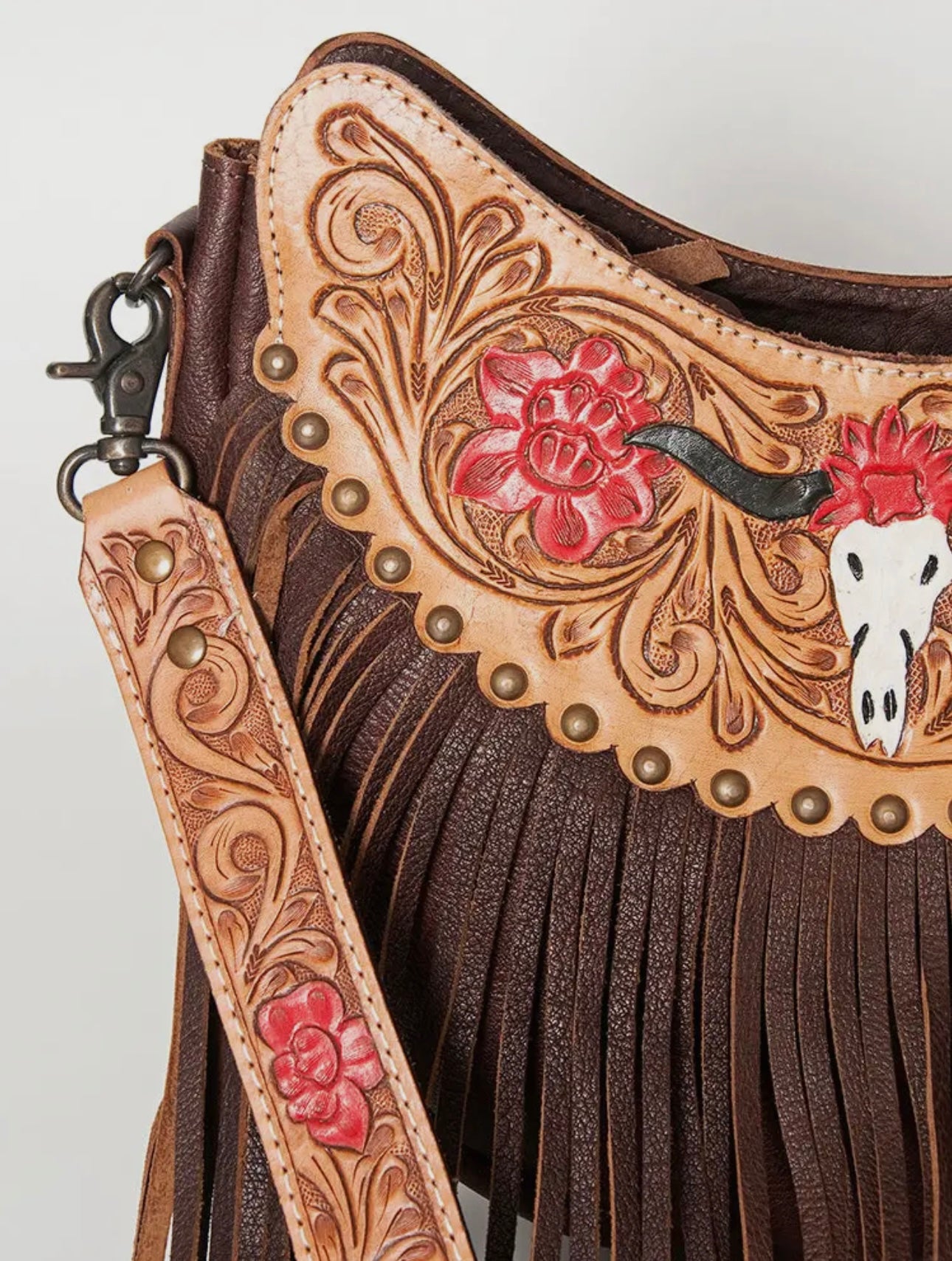 Boho Leather Fringe Bag