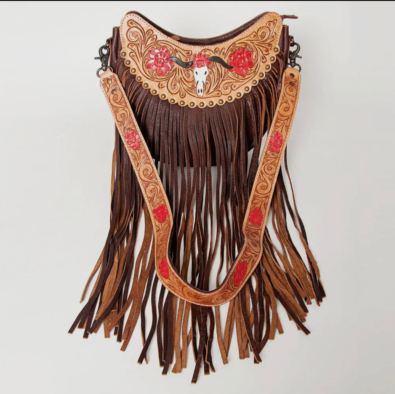 Boho Leather Fringe Bag