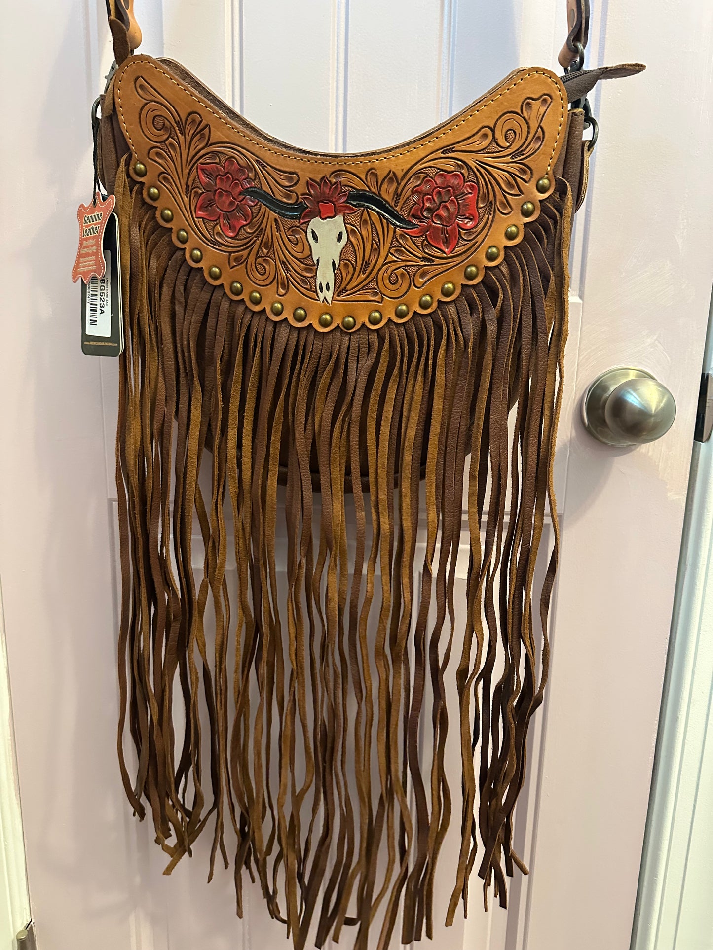 Boho Leather Fringe Bag