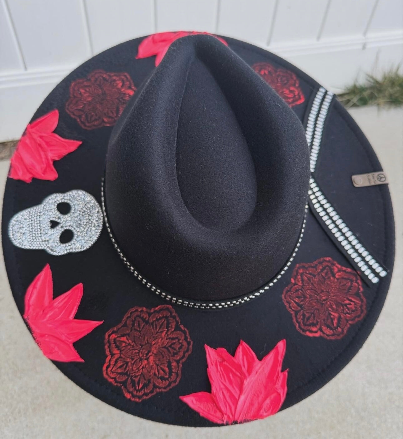 Boho hand painted hat
