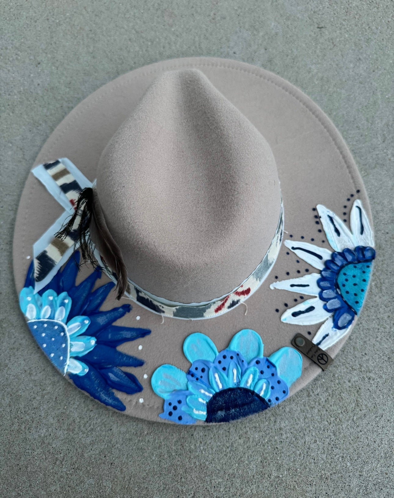 Boho hand painted hat