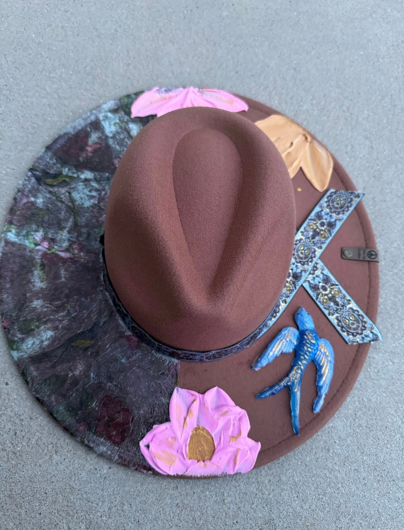 Boho hand painted hat