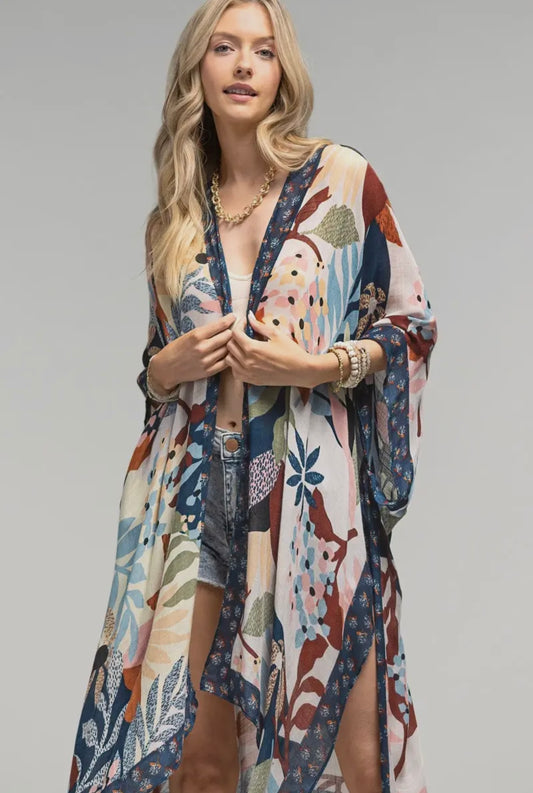 Kimono Beige/Navy