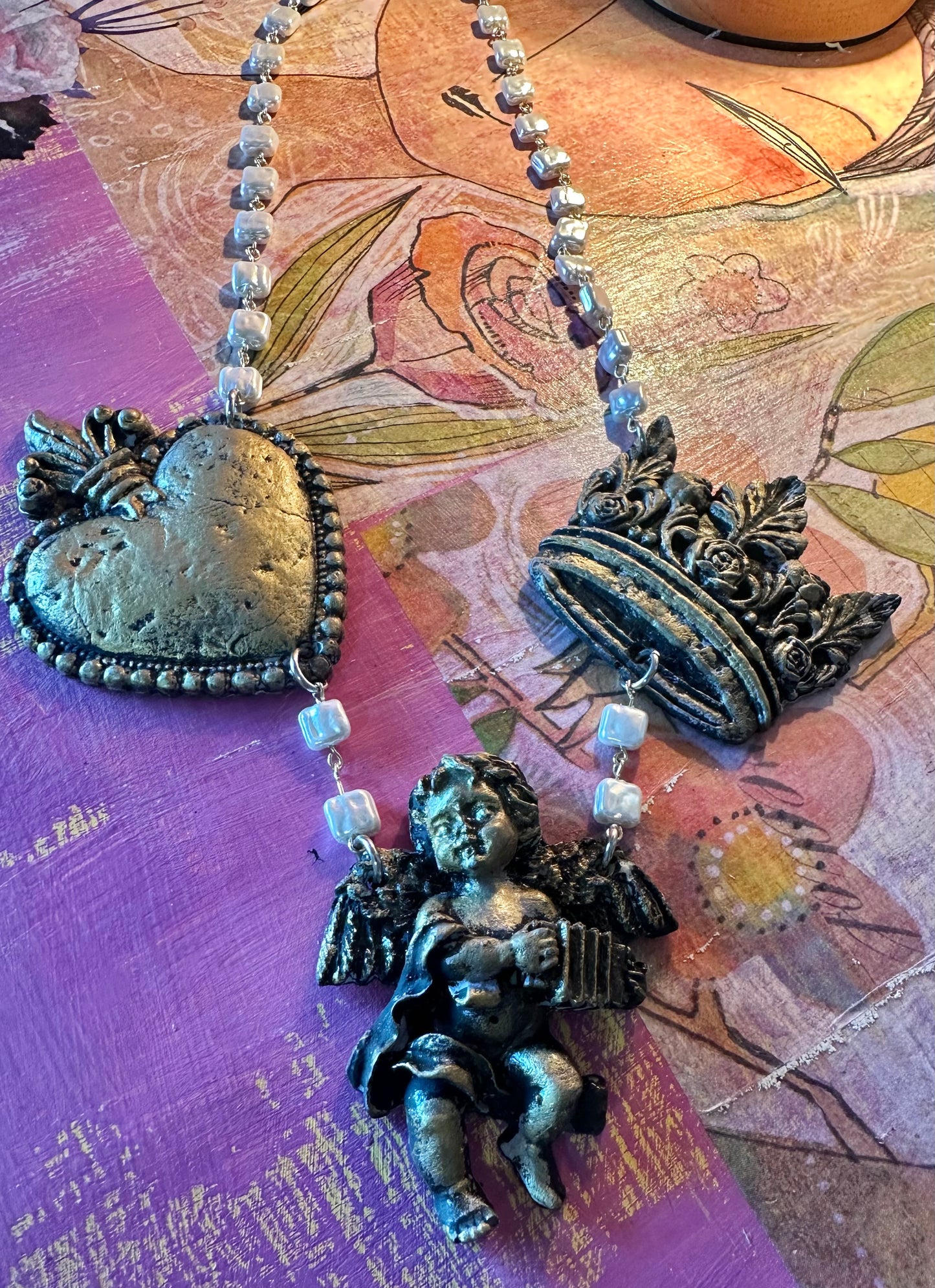 Heart and crown Necklace