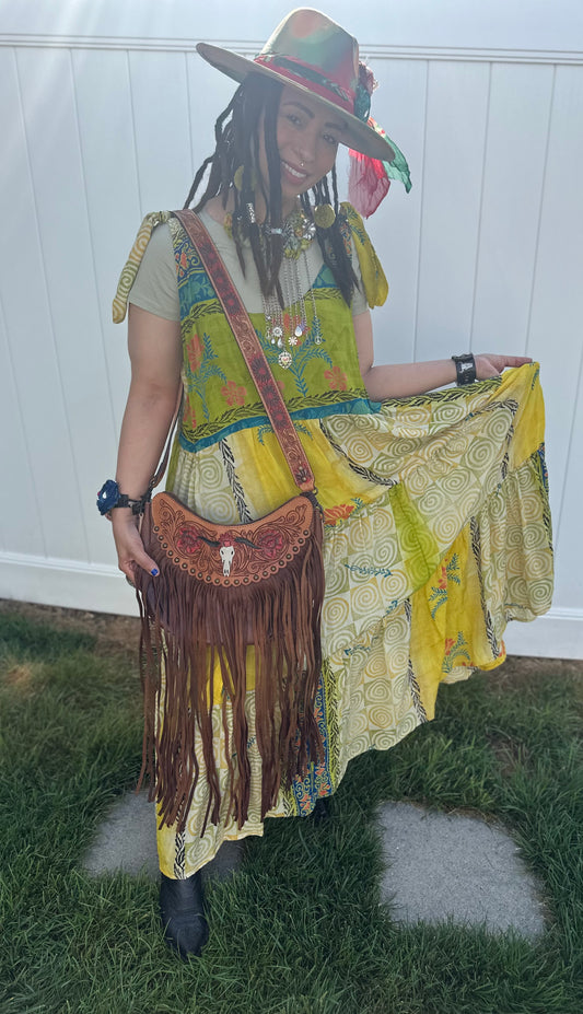 Boho Leather Fringe Bag