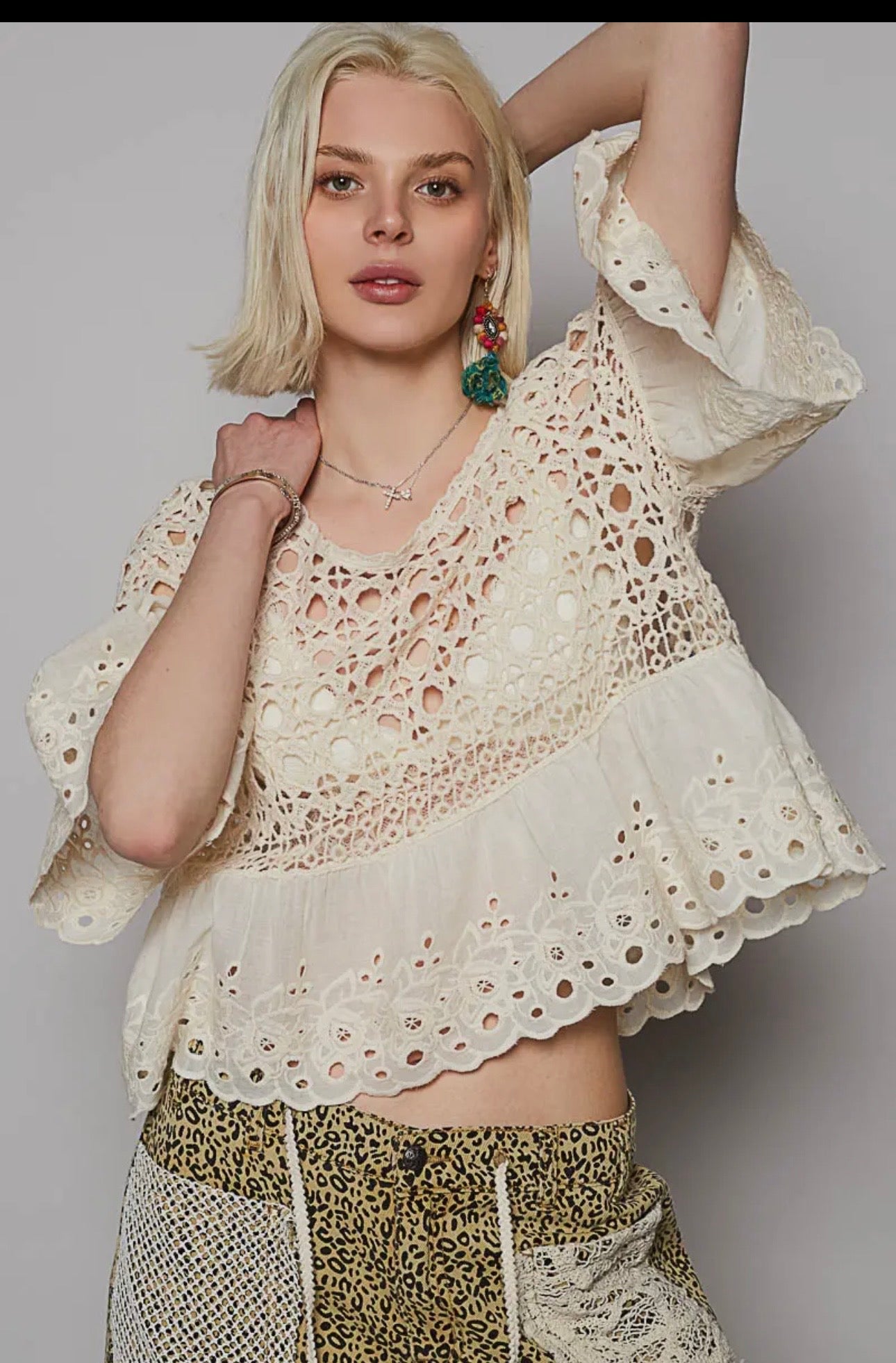 Pol Eyelet Top