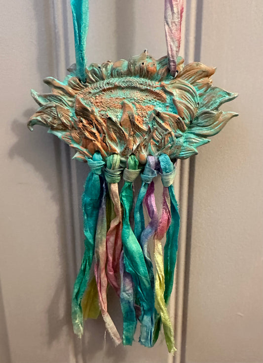 Vintage sari resin necklace