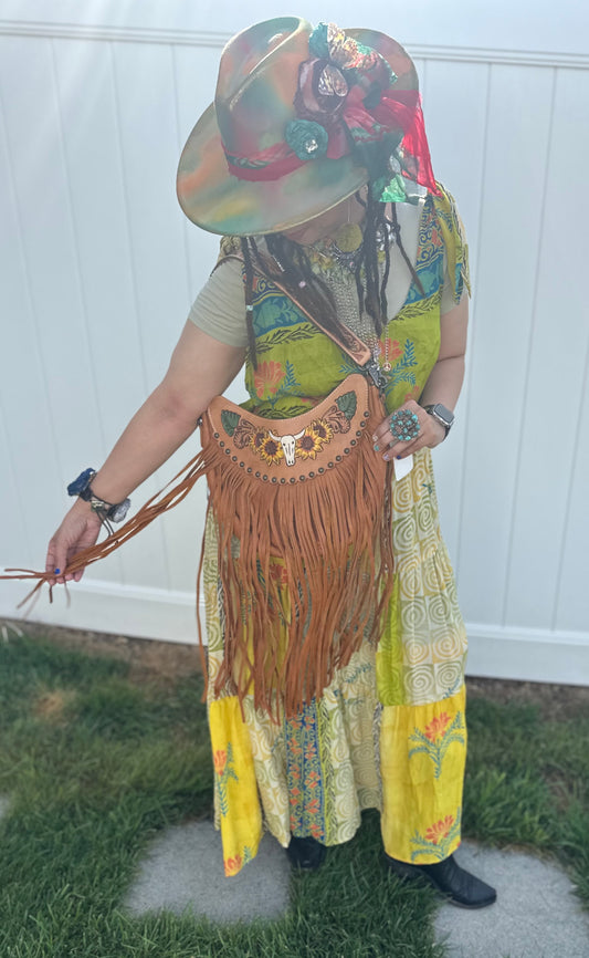Boho Fringe Leather Bag