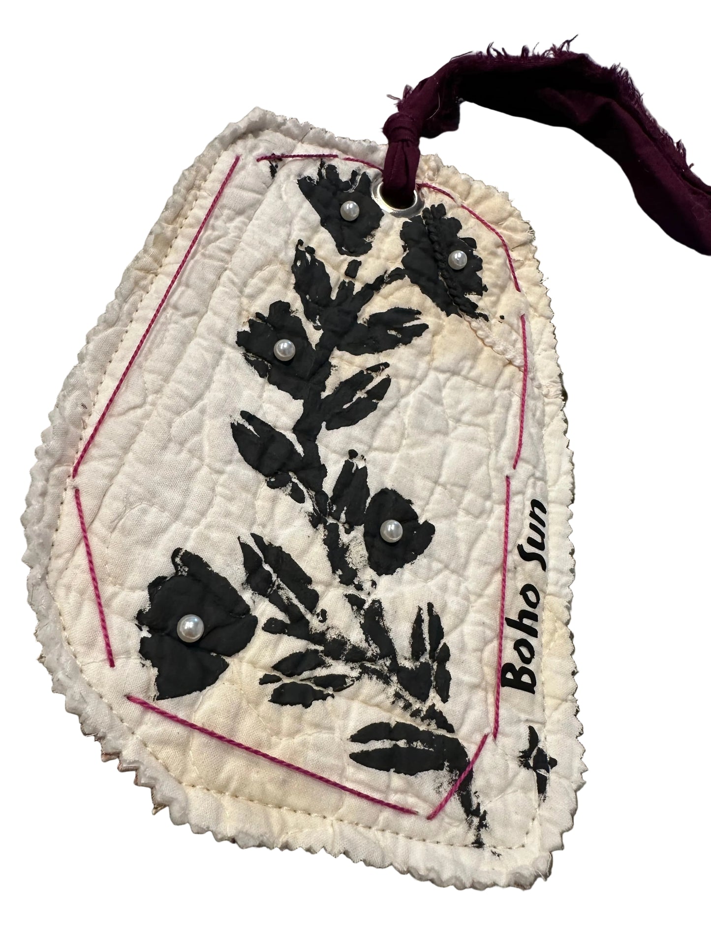 Upcycled fabric tie jabot