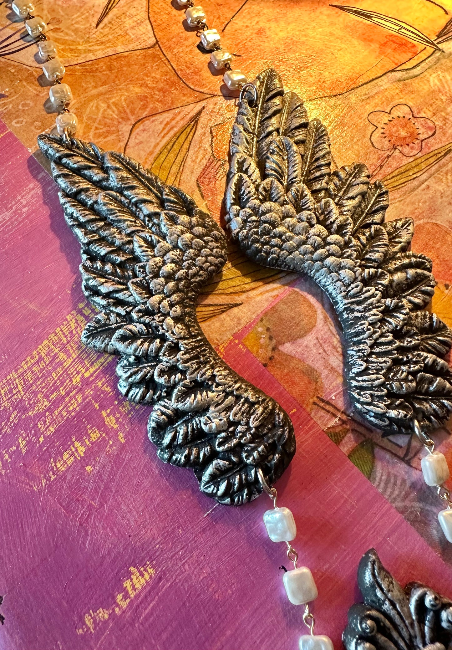 Wing and Heart Necklace