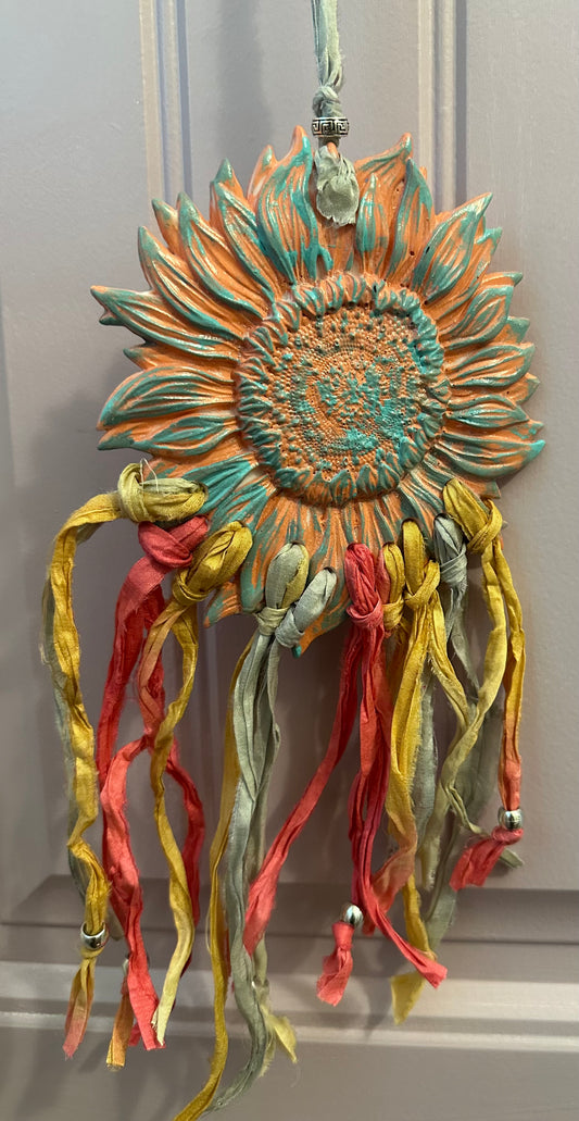 Vintage sari resin necklace