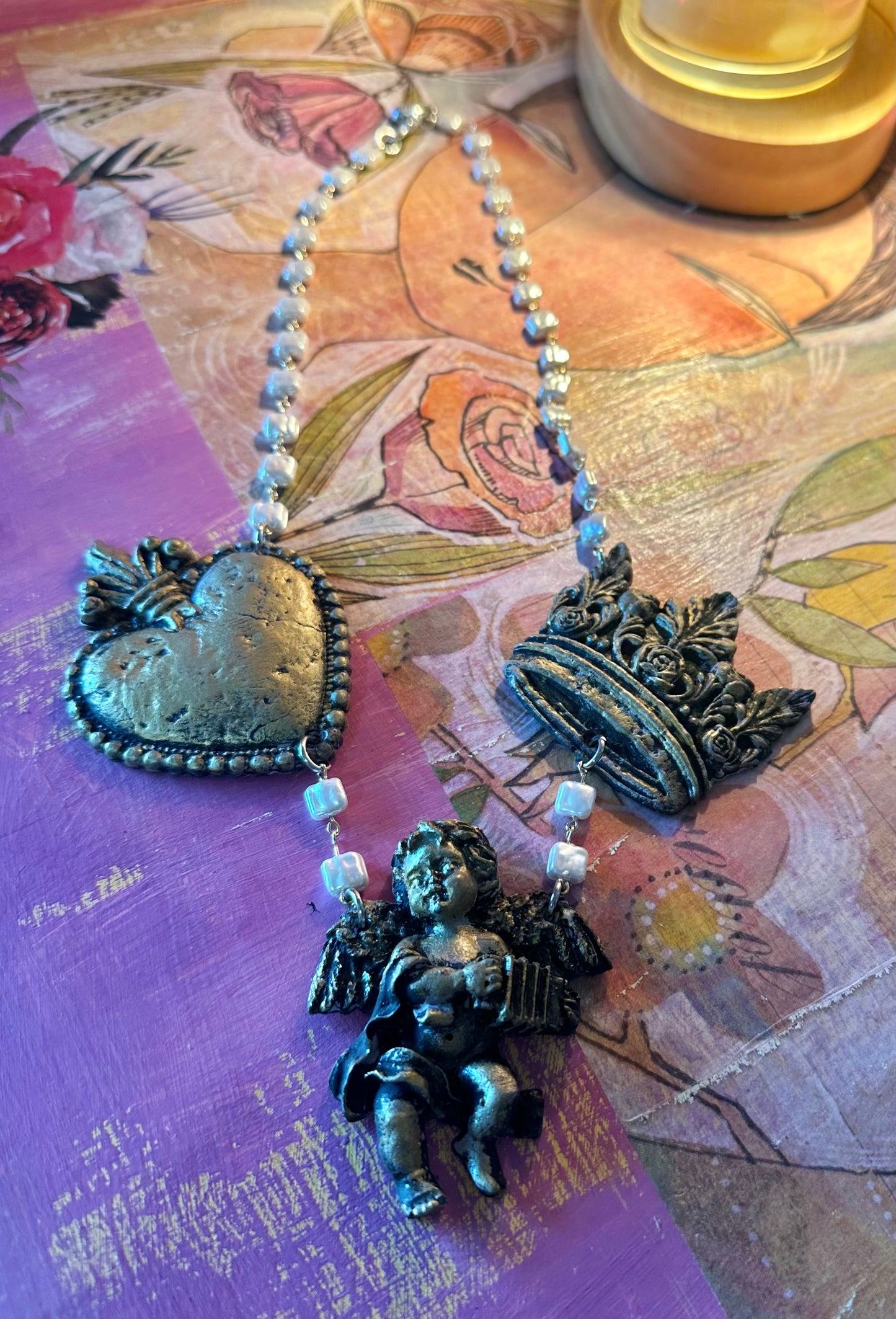 Heart and crown Necklace