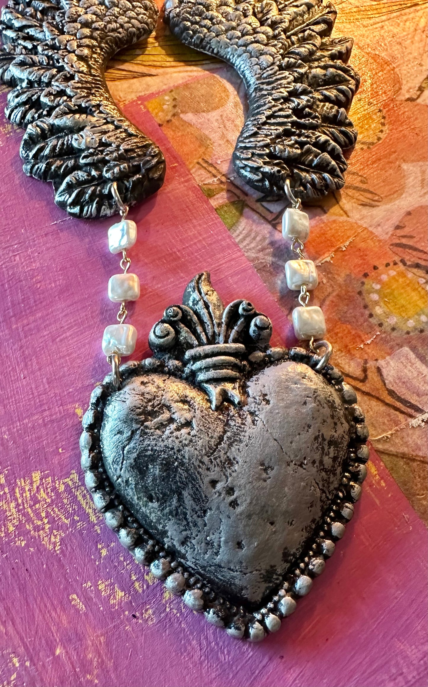 Wing and Heart Necklace