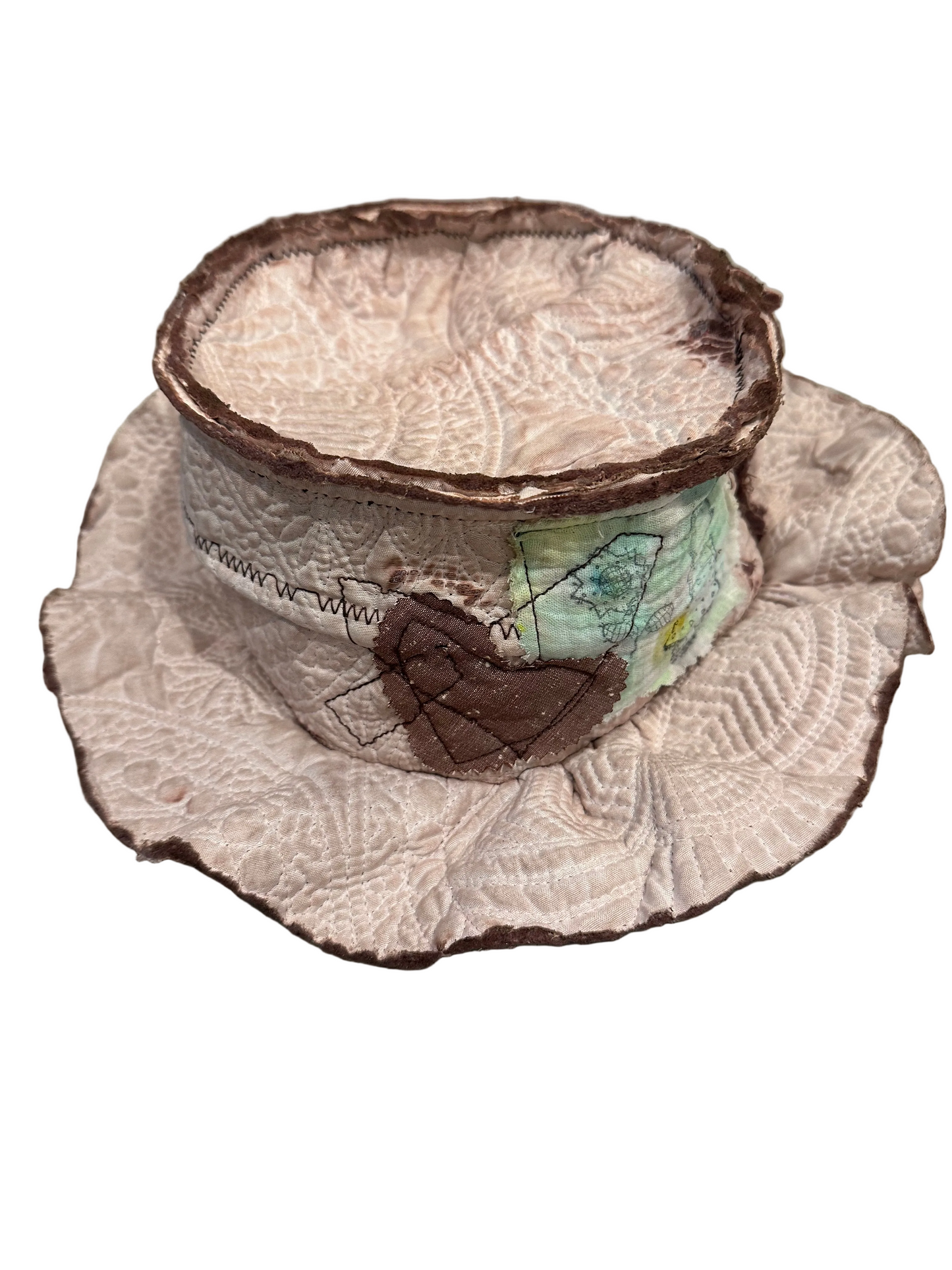 Handmade Quilted double sided bucket hat (cocoa)