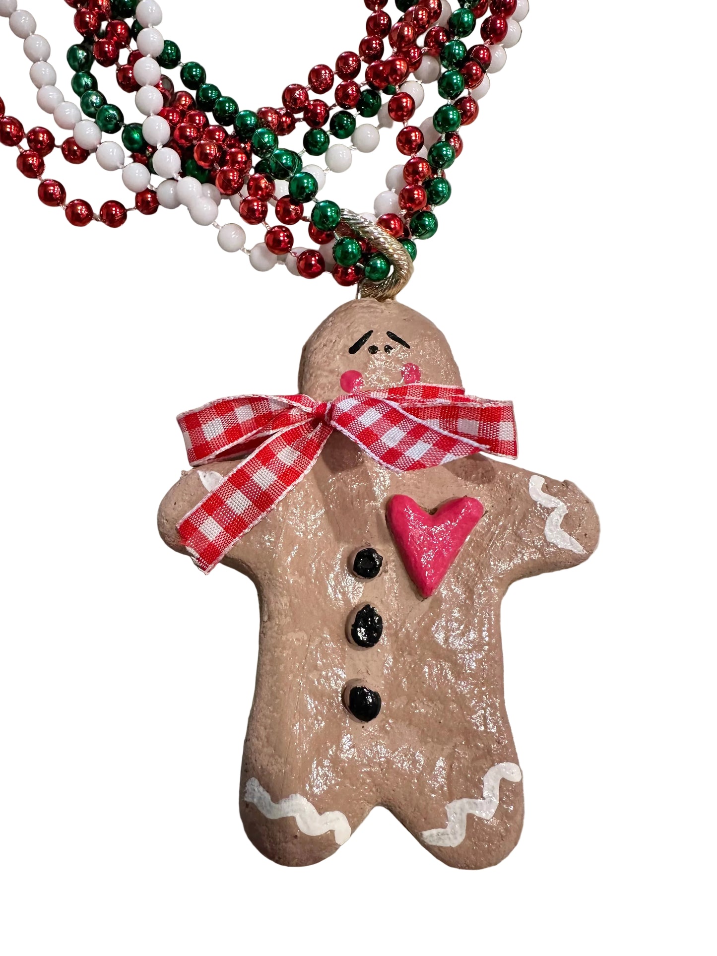 Handmade Gingerbread Man  Necklace (gold)