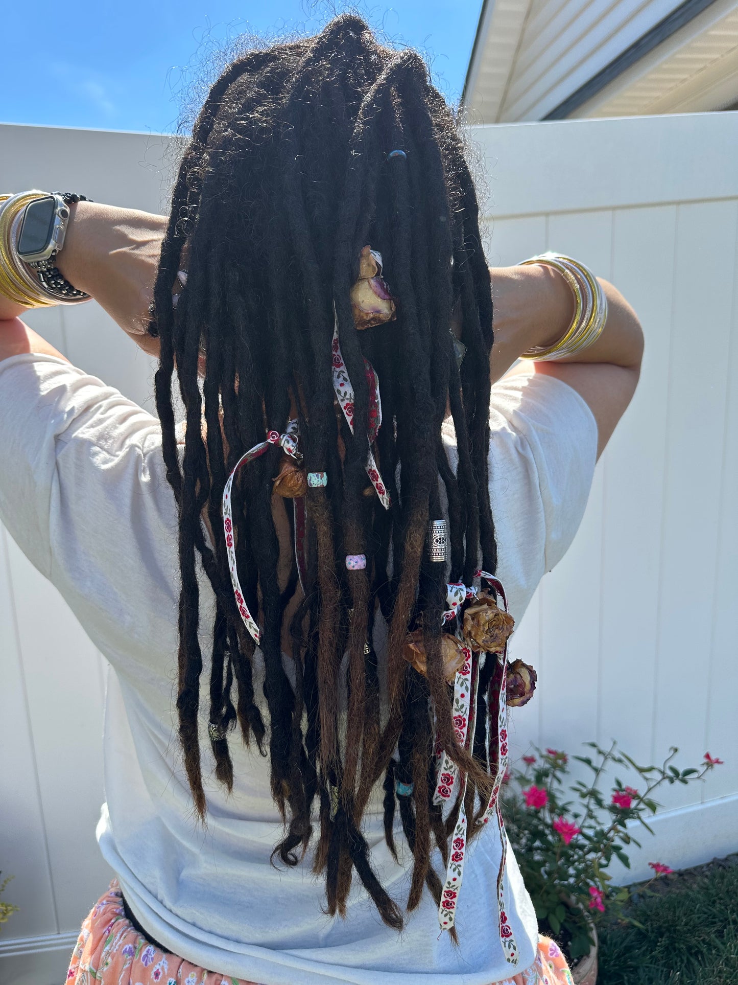 Whimsical hair rose ties