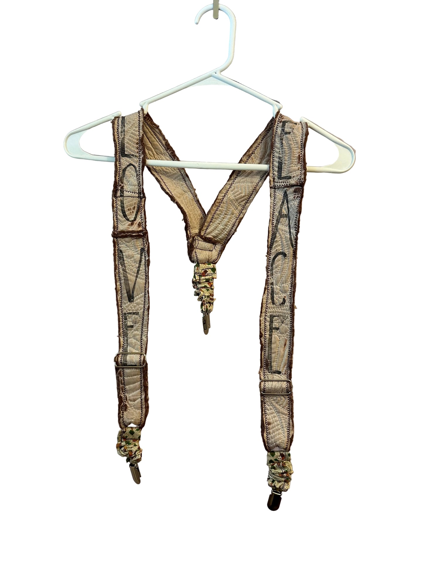 Handmade quilted suspenders (cocoa)