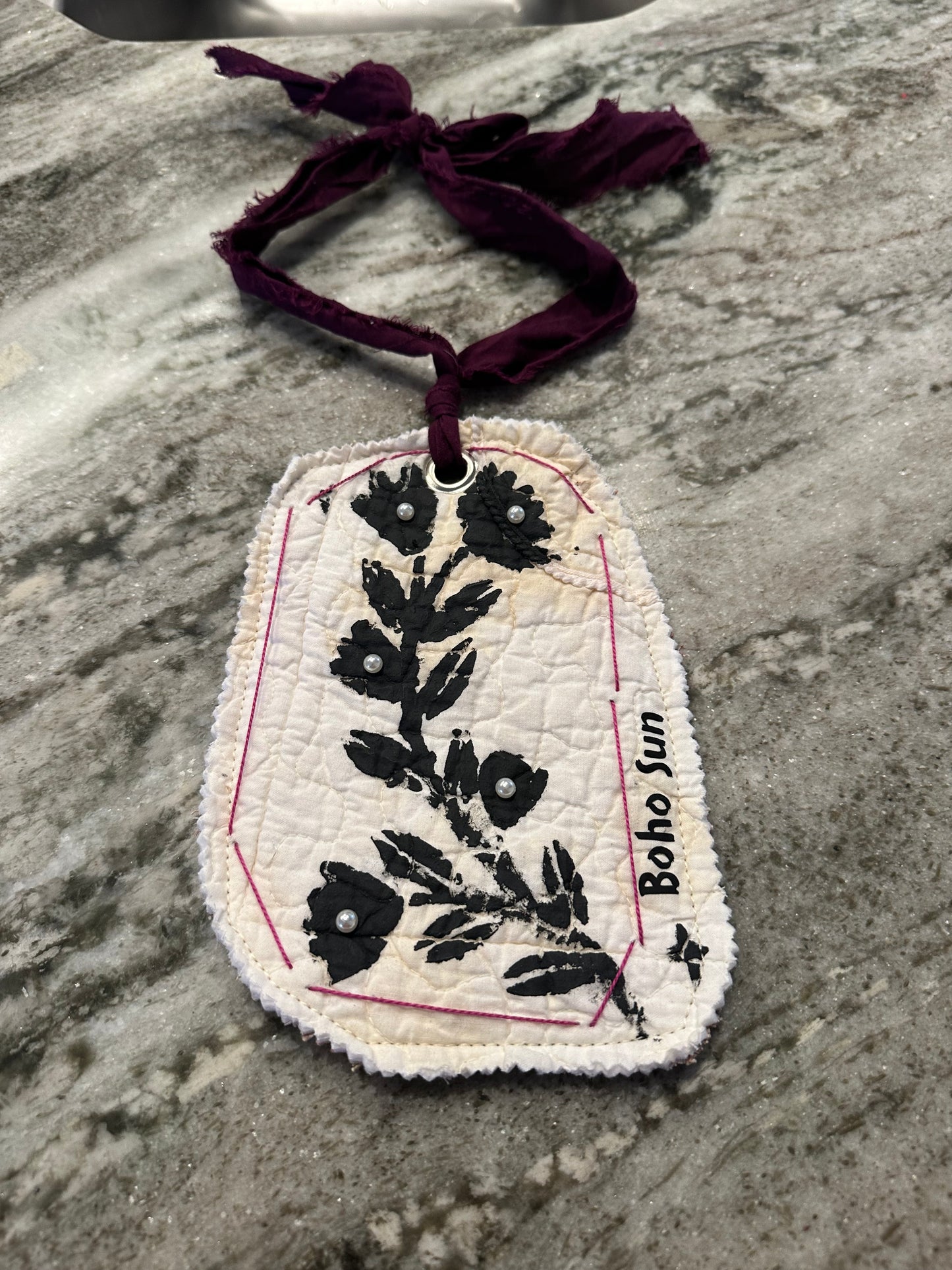 Upcycled fabric tie jabot