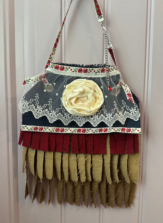 Boho Upcycled Bib Necklace