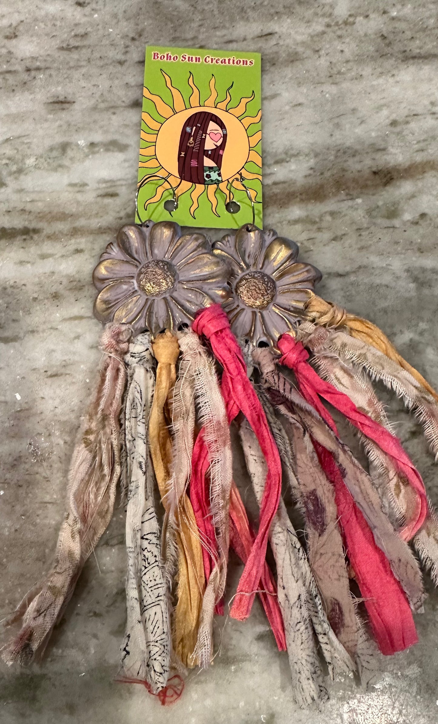 Boho flower earrings