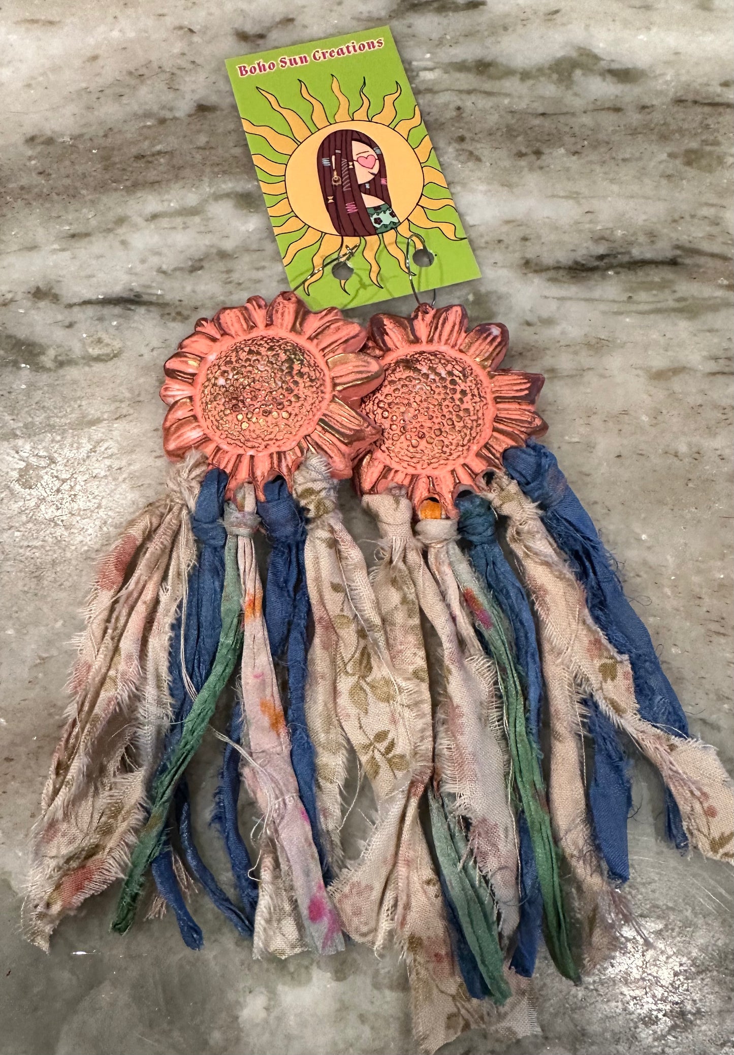 Boho flower earrings