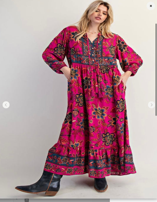 Boho Maxi Dress sz M
